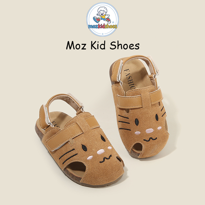 Brown Smiley Face Children Sandals