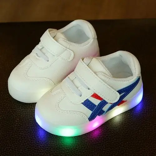White Light-Up Children Trainers